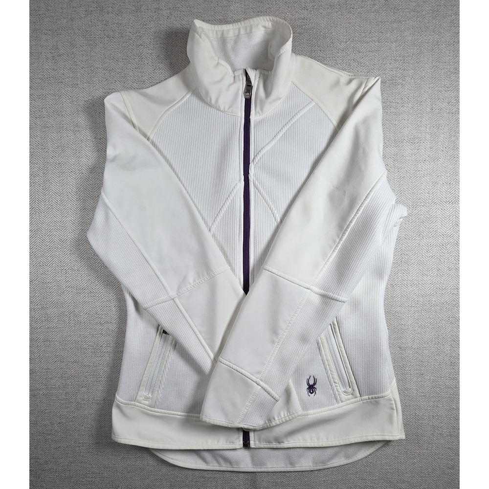 Spyder Women's Core Sweater Full Zip Jacket F12 Style 0054 White Purple Large